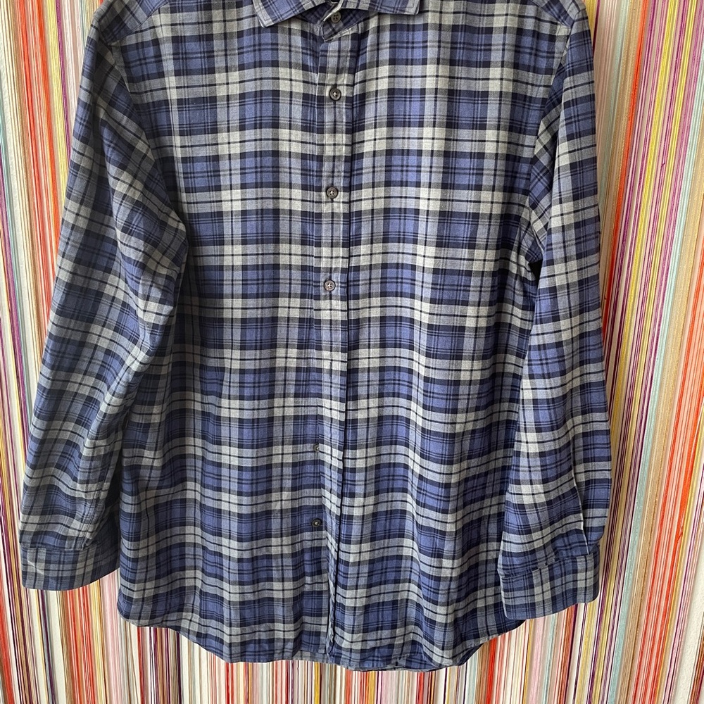 Ralph Lauren Purple Label Navy and White Plaid Shirt